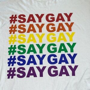 Rue21 #SayGay Say Gay Short Sleeve Rainbow Colors Shirt 🏳️‍🌈